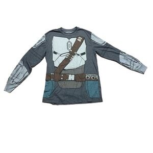 Mens star wars Grey Long Sleeve pajama Shirt mad engine